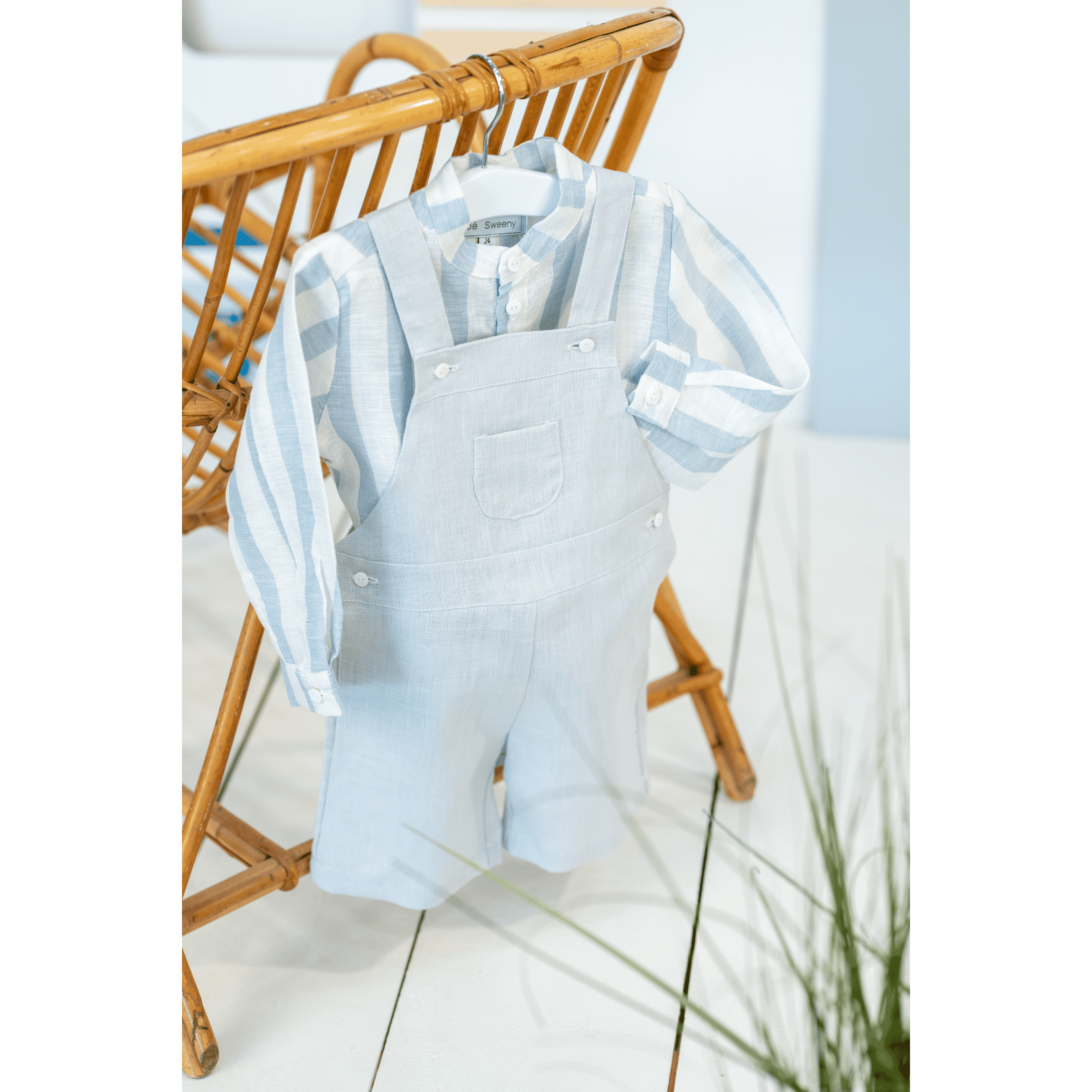 INEO | Boys Grey Linen Overalls