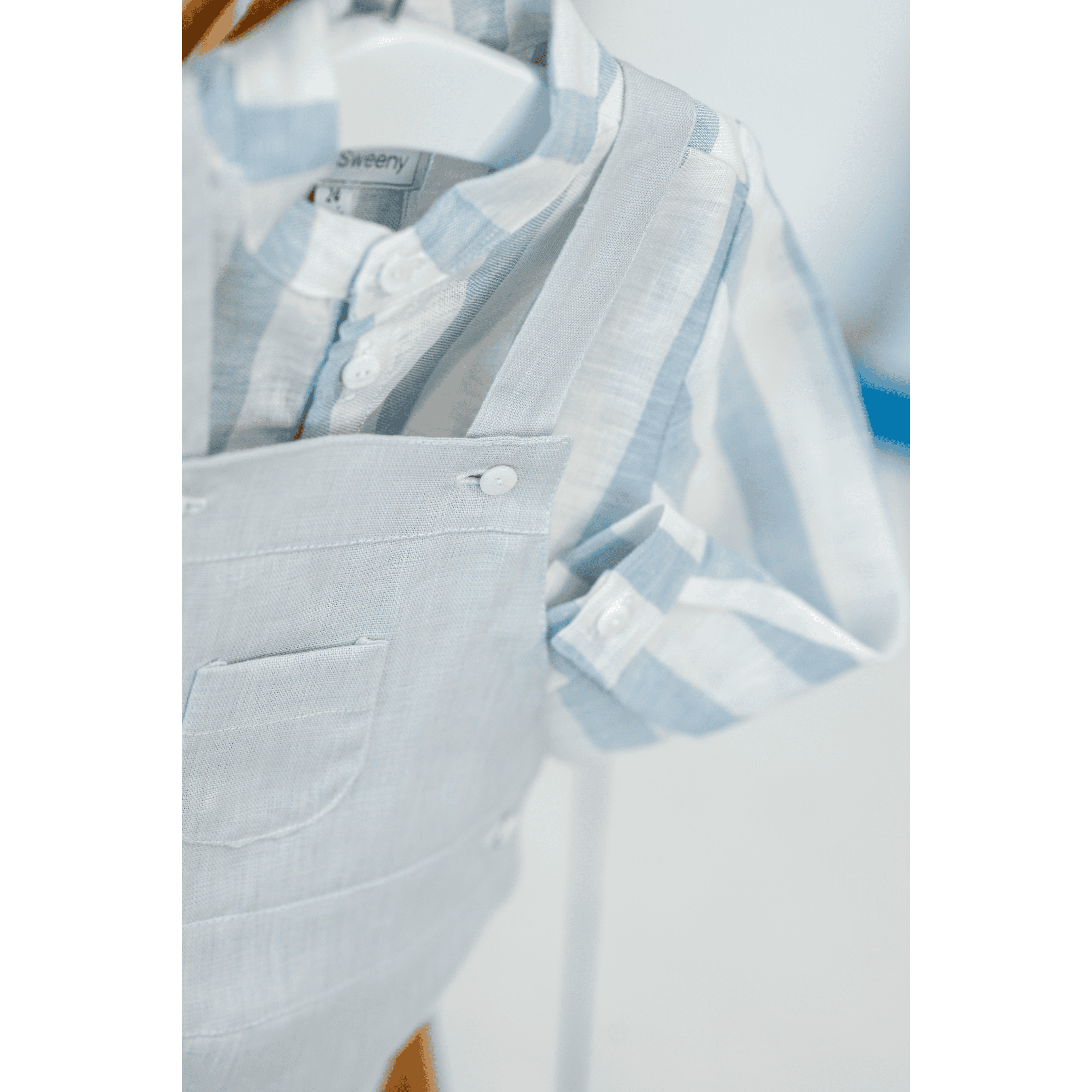 INEO | Boys Grey Linen Overalls