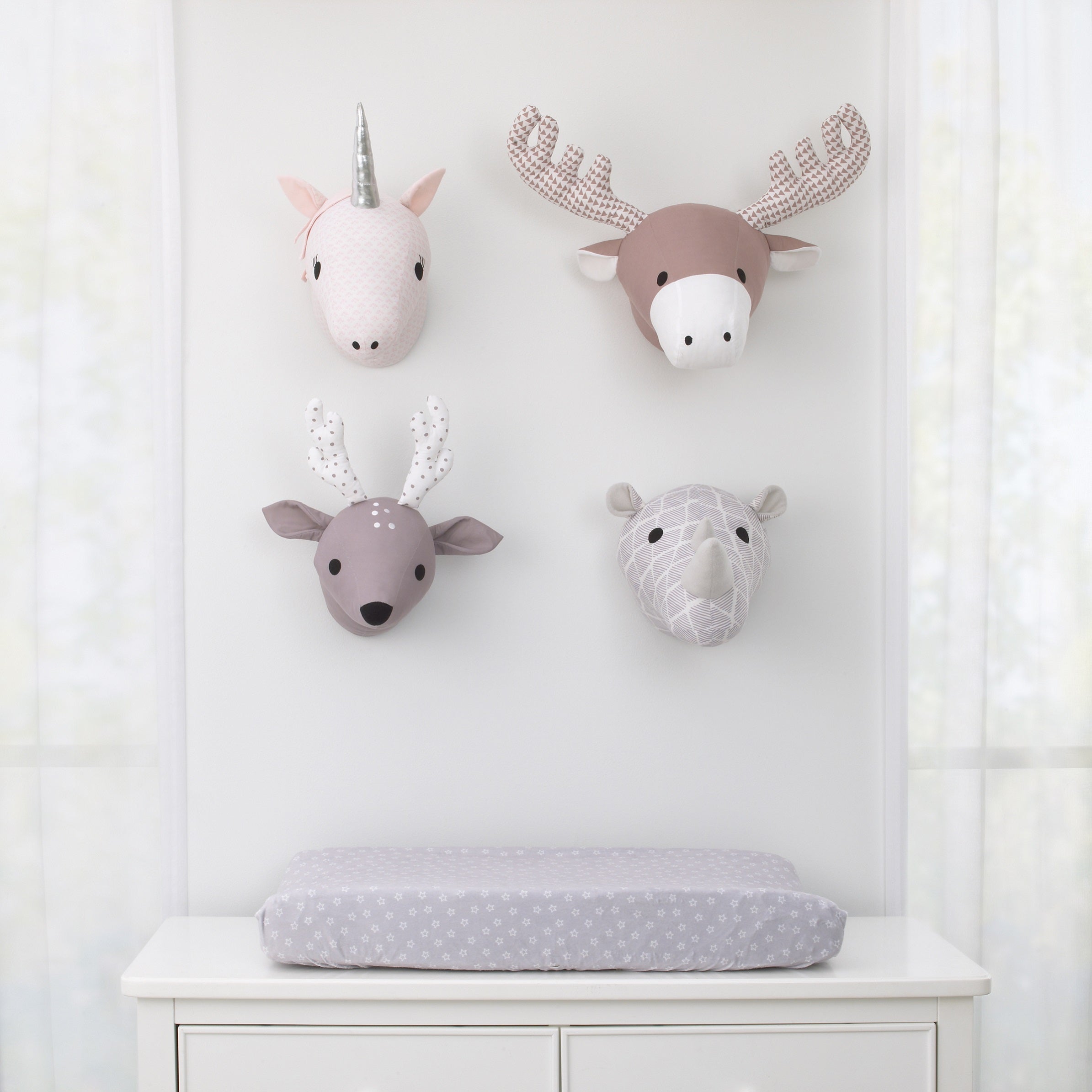 NoJo Brown and White Moose Plush Head Wall Decor