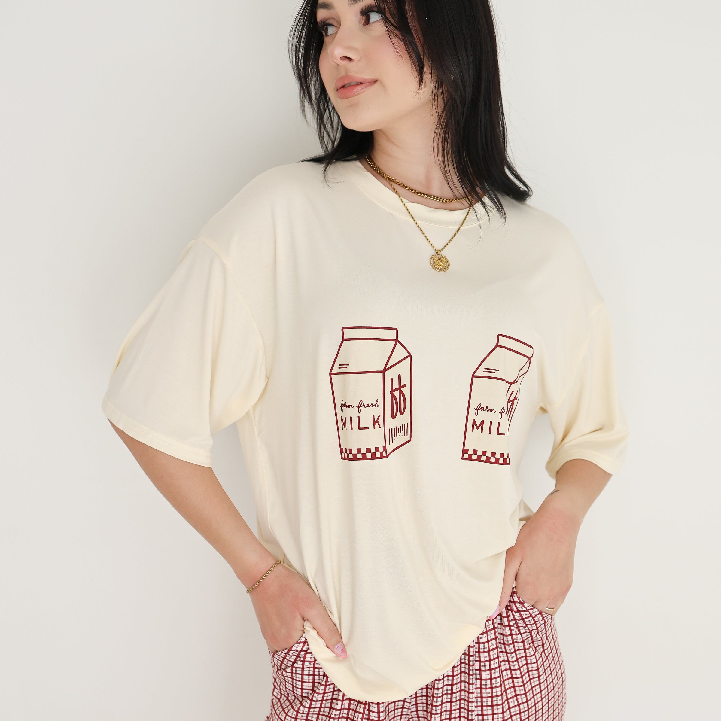 Short Sleeve Women's Bamboo Lounge Set | Milk & Window Pane