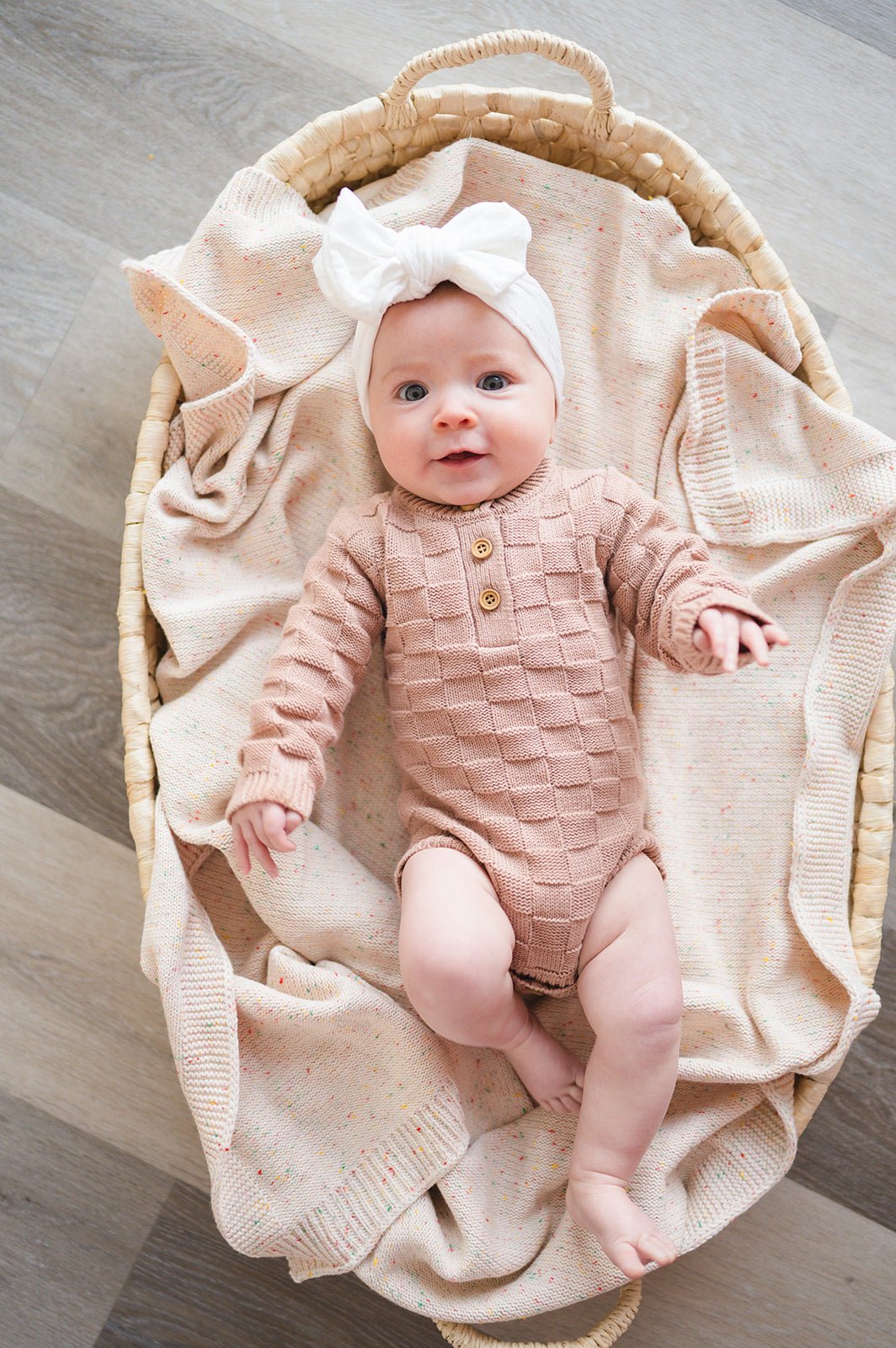 Rainbow Sprinkle Cotton Knit Baby Blanket