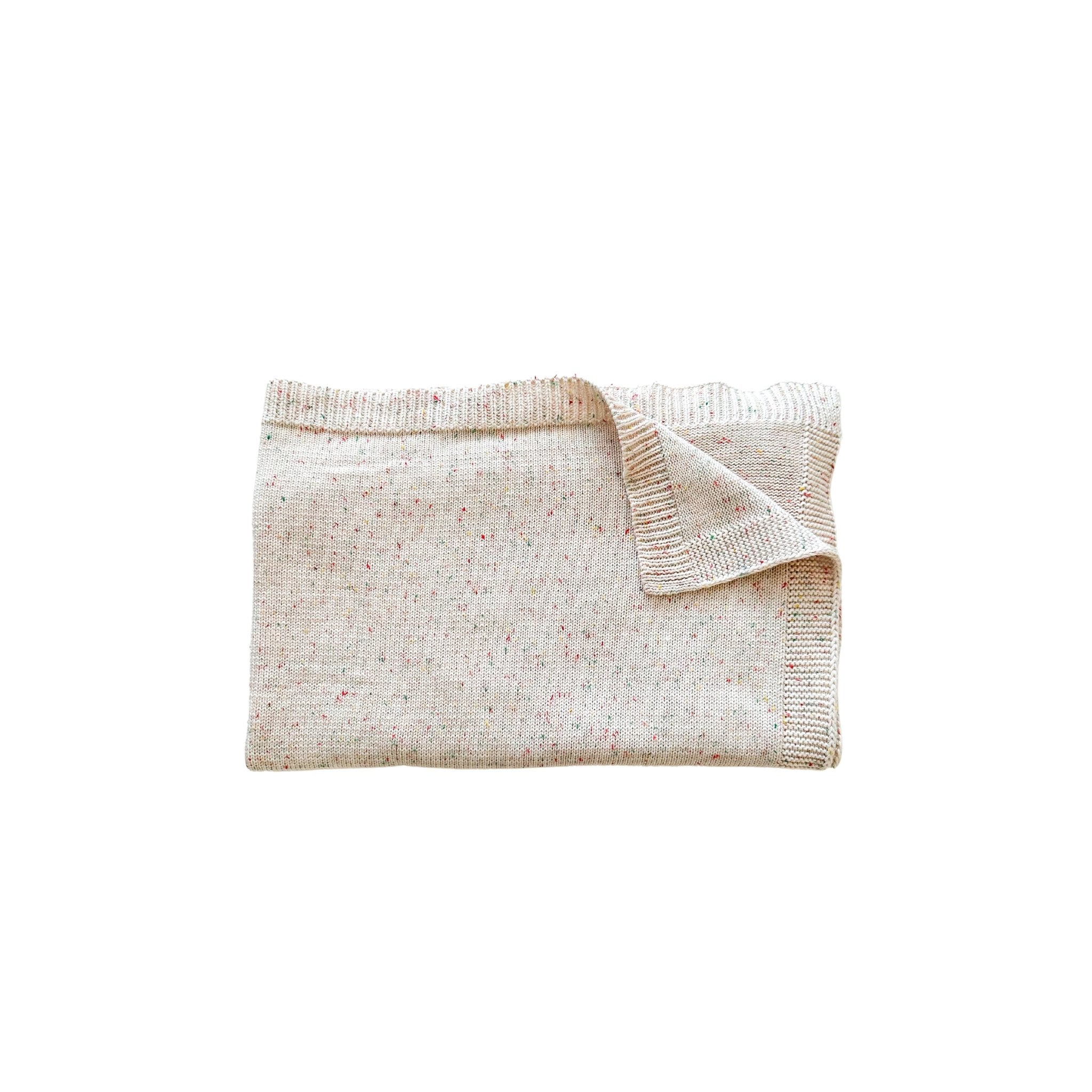 Rainbow Sprinkle Cotton Knit Baby Blanket