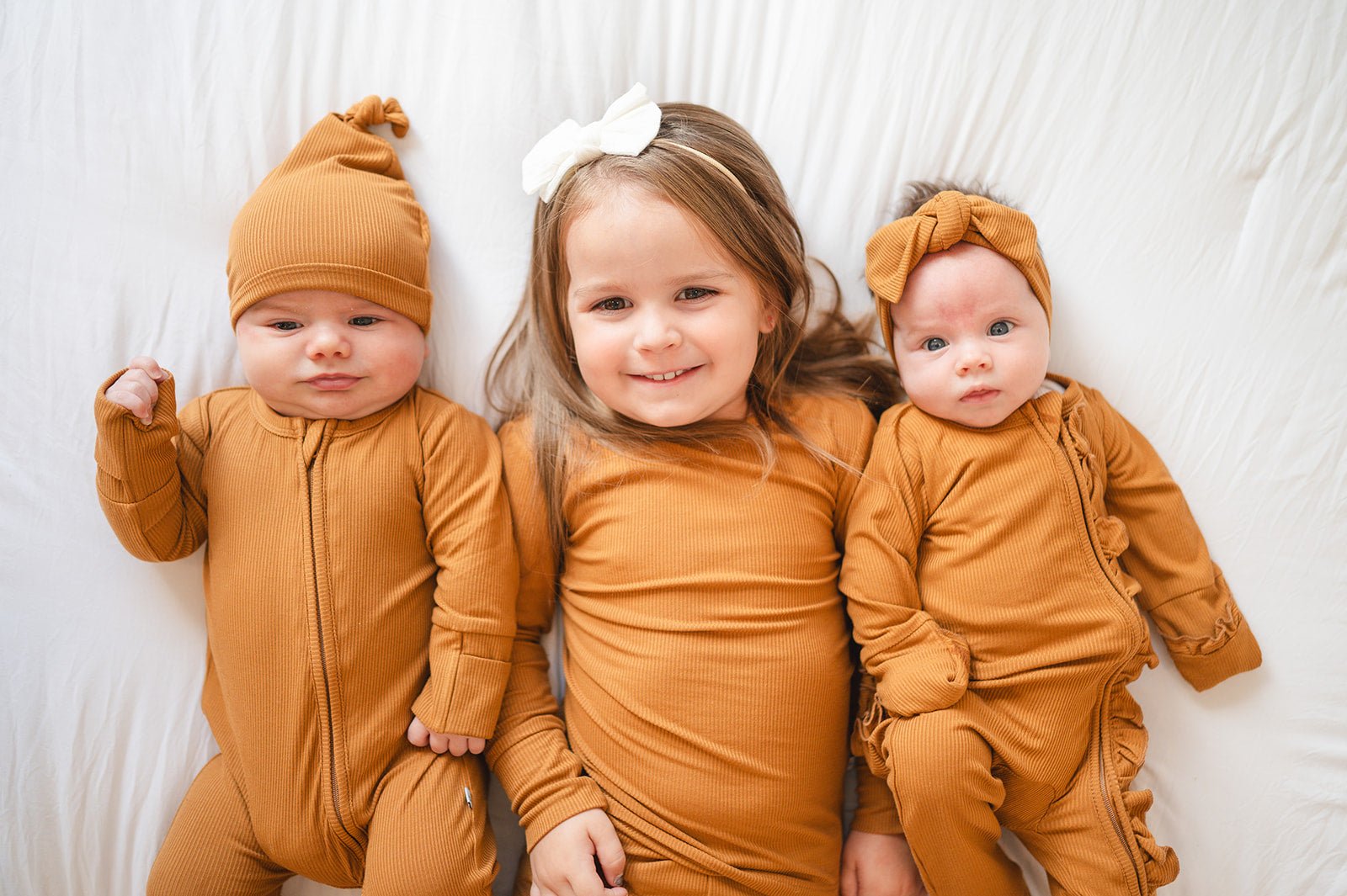 Caramel Ribbed Bamboo Baby Knot Hat