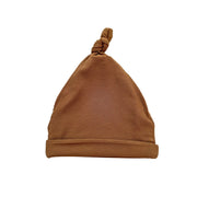 Caramel Ribbed Bamboo Baby Knot Hat