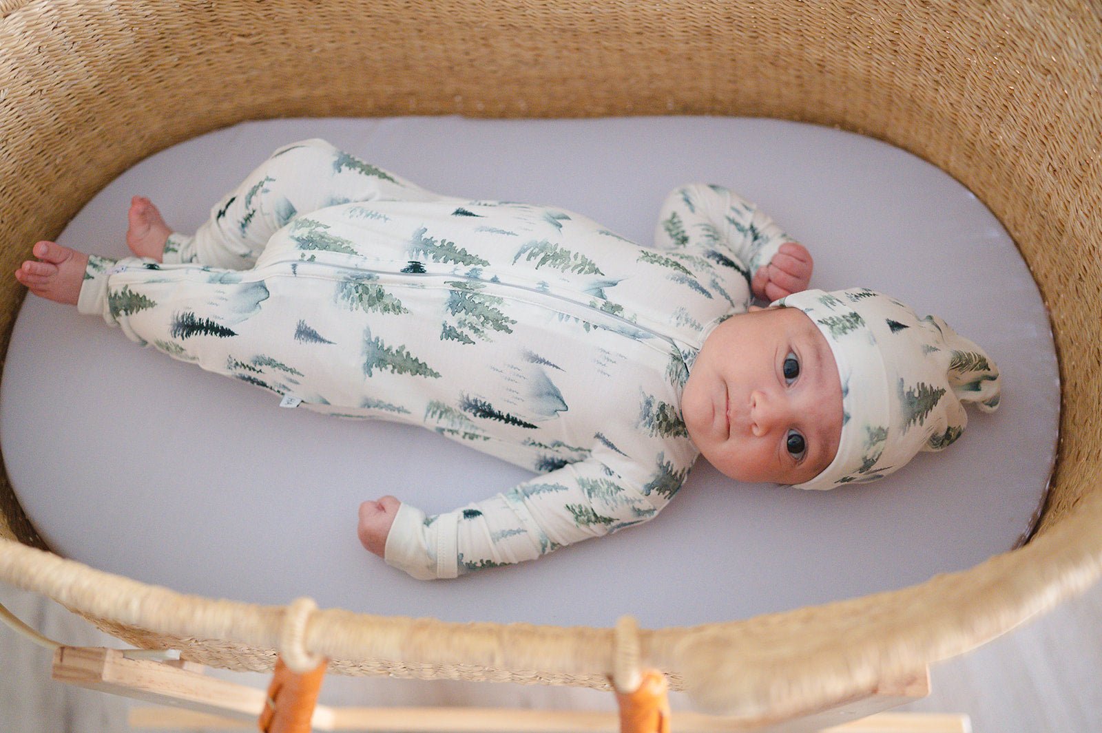 Green Forest Bamboo Baby Knot Hat
