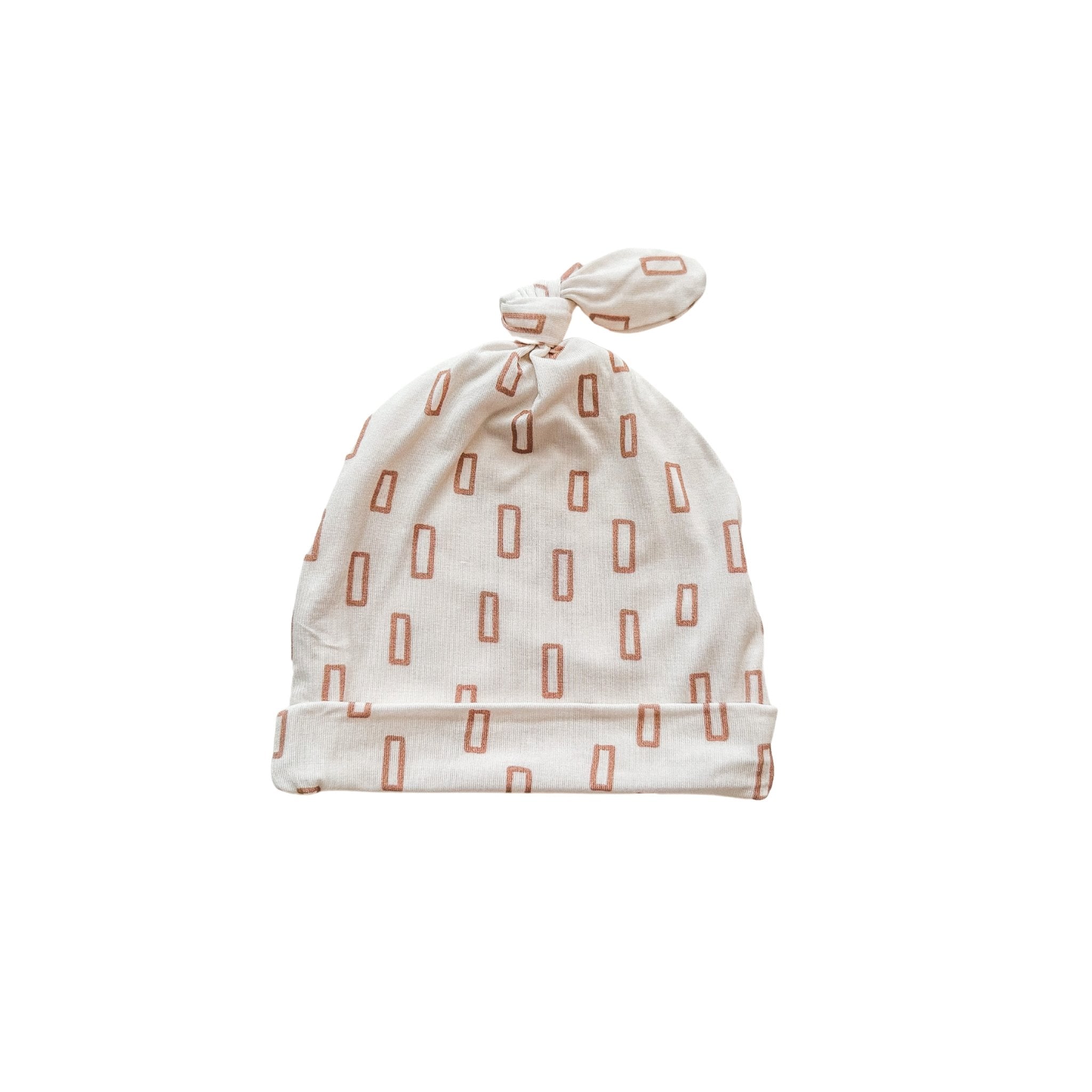 Neutral Rectangle Bamboo Knot Hat | Newborn Baby Hat