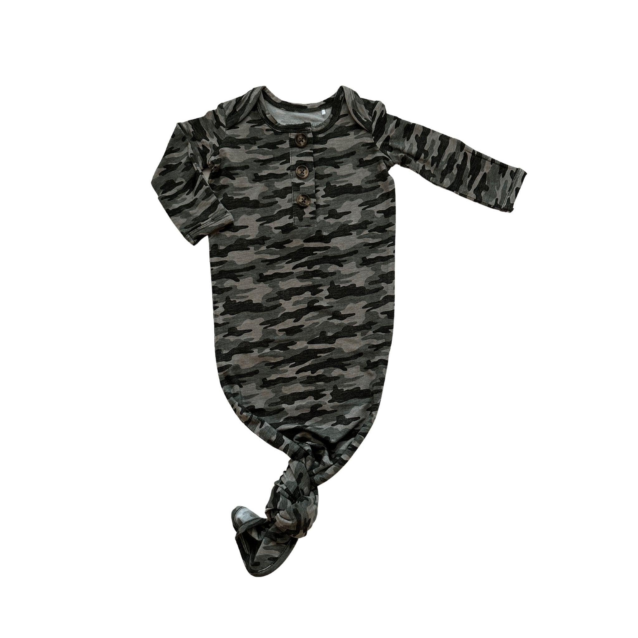 Bamboo Knotted Baby Gown - Camo