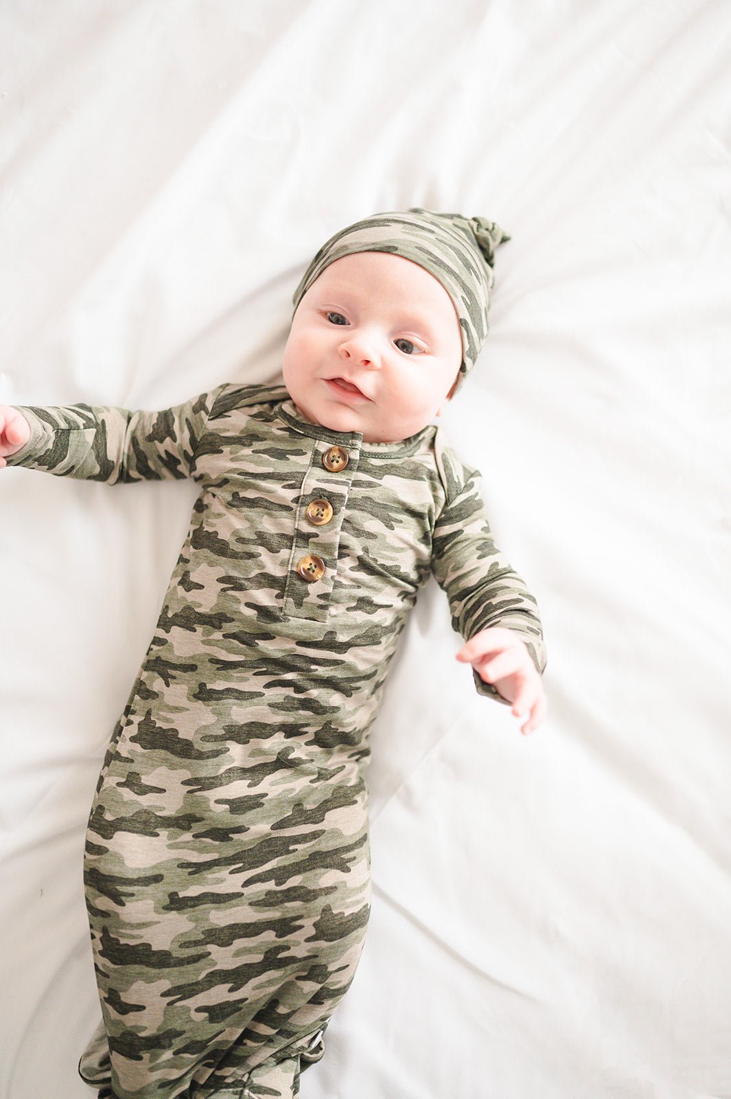 Bamboo Knotted Baby Gown - Camo