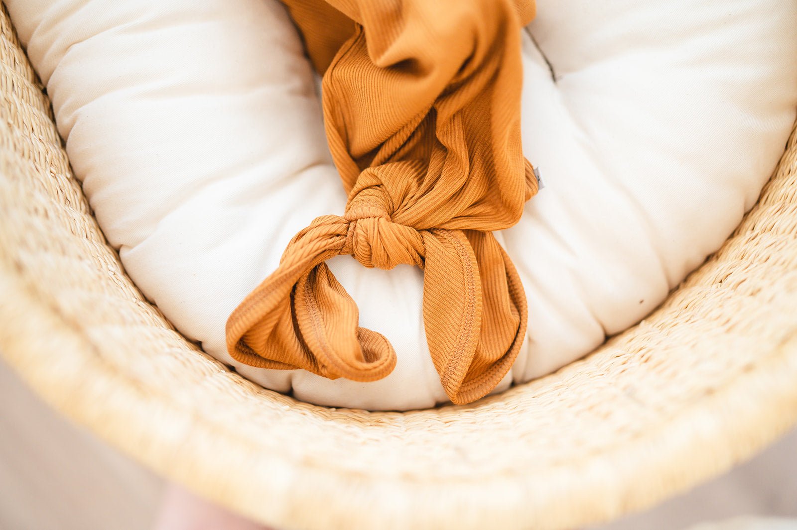 Caramel Ribbed Bamboo Knotted Baby Gown