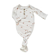 Fleur Ribbed Knotted Baby Gown