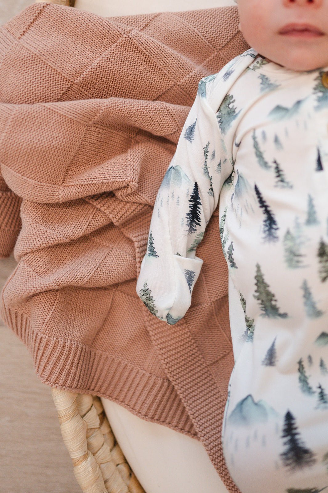Green Forest Bamboo Knotted Baby Gown