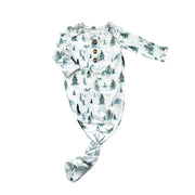 Green Forest Bamboo Knotted Baby Gown