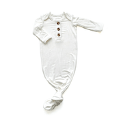 White Bamboo Knotted Baby Gown
