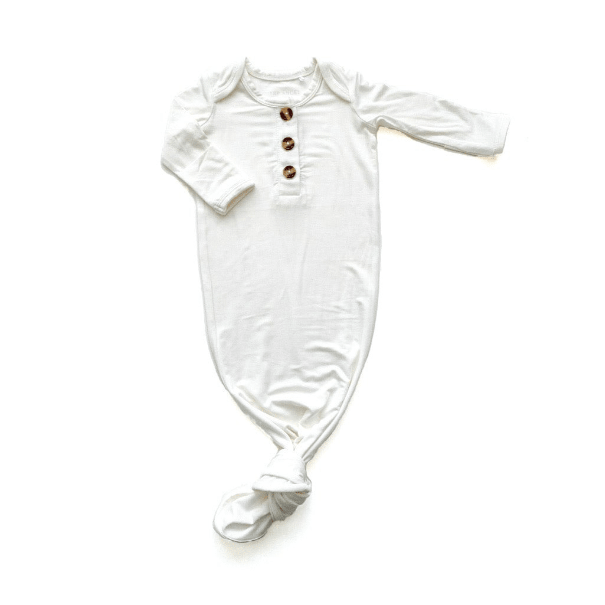 White Bamboo Knotted Baby Gown