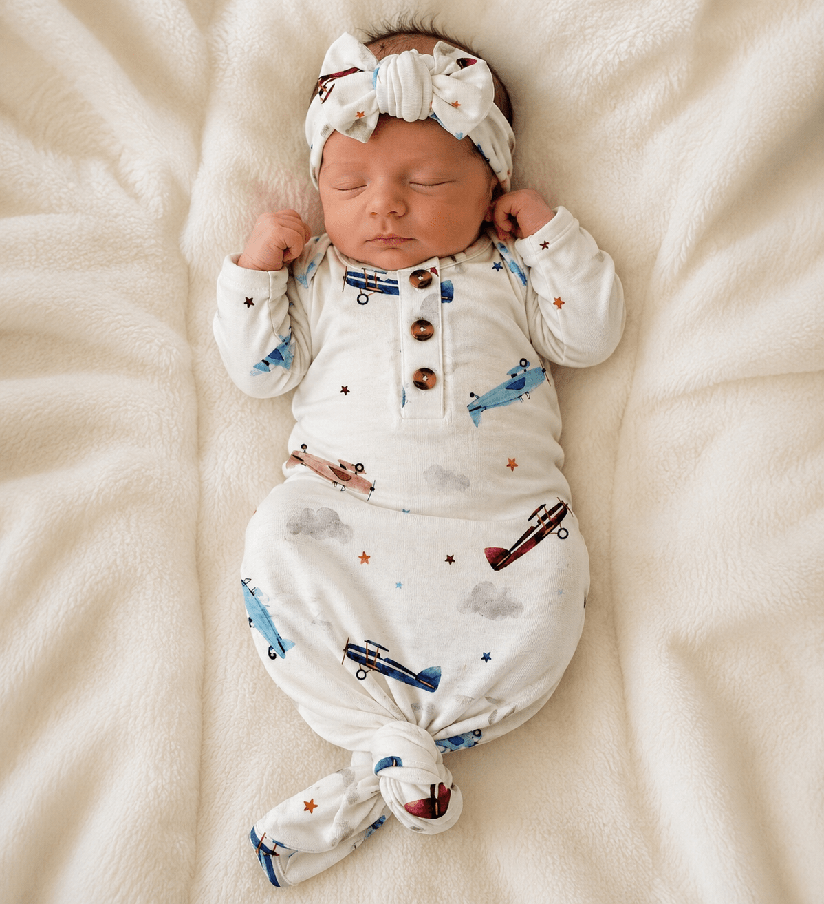 Knotted Headband - Vintage Airplane