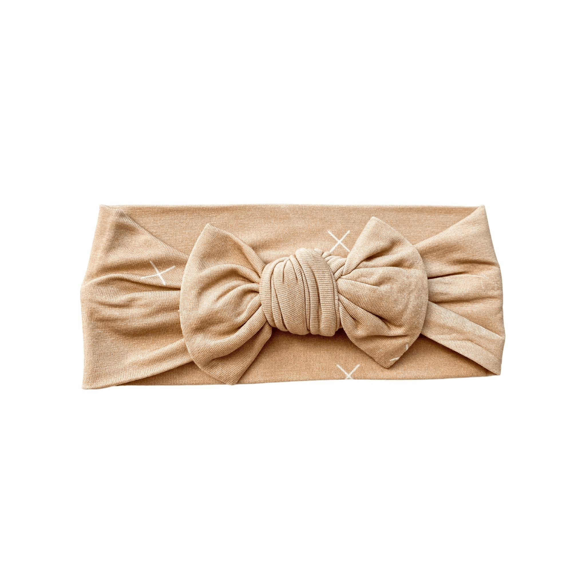 Beige X Knotted Bamboo Baby Headband