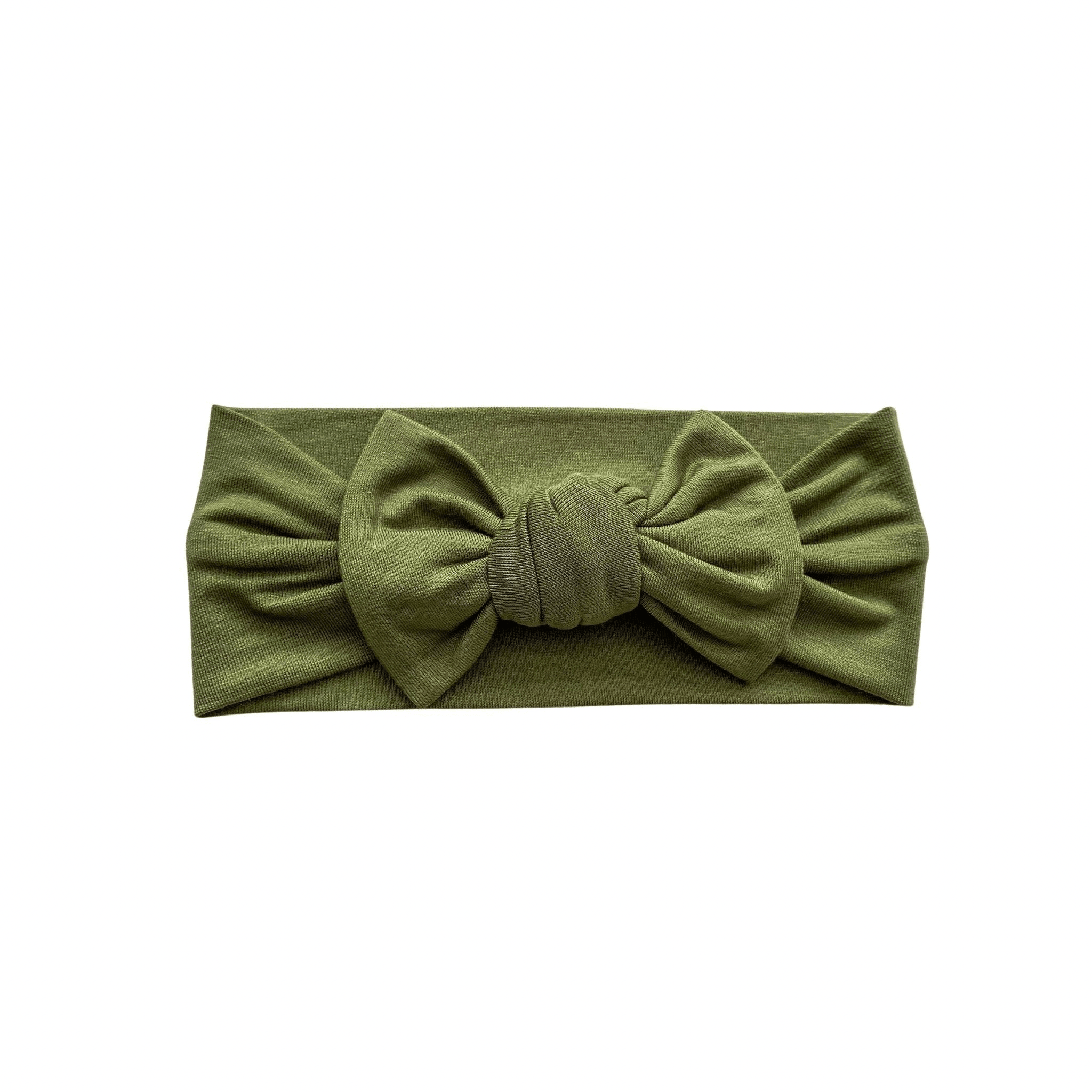 Olive Green Knotted Baby Headband
