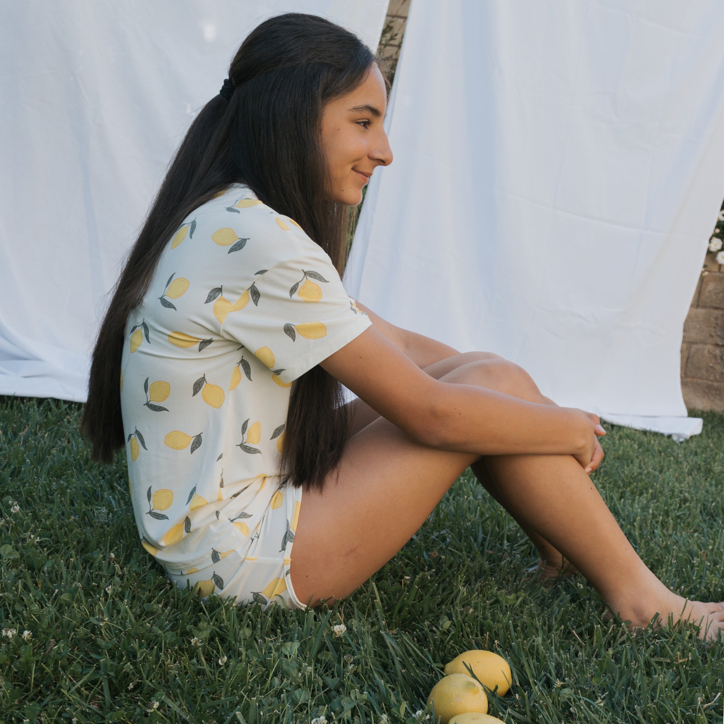 Girl's Bamboo Short Set | Lemon