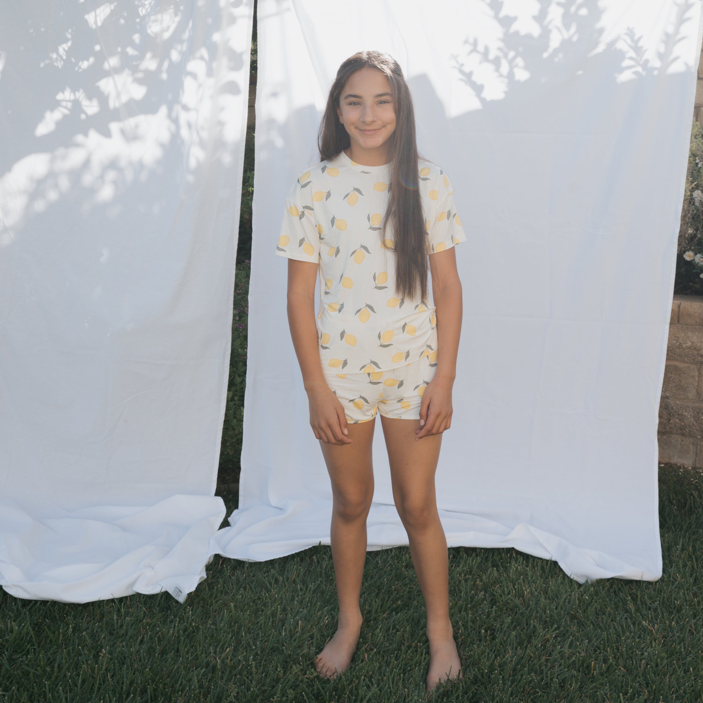 Girl's Bamboo Short Set | Lemon