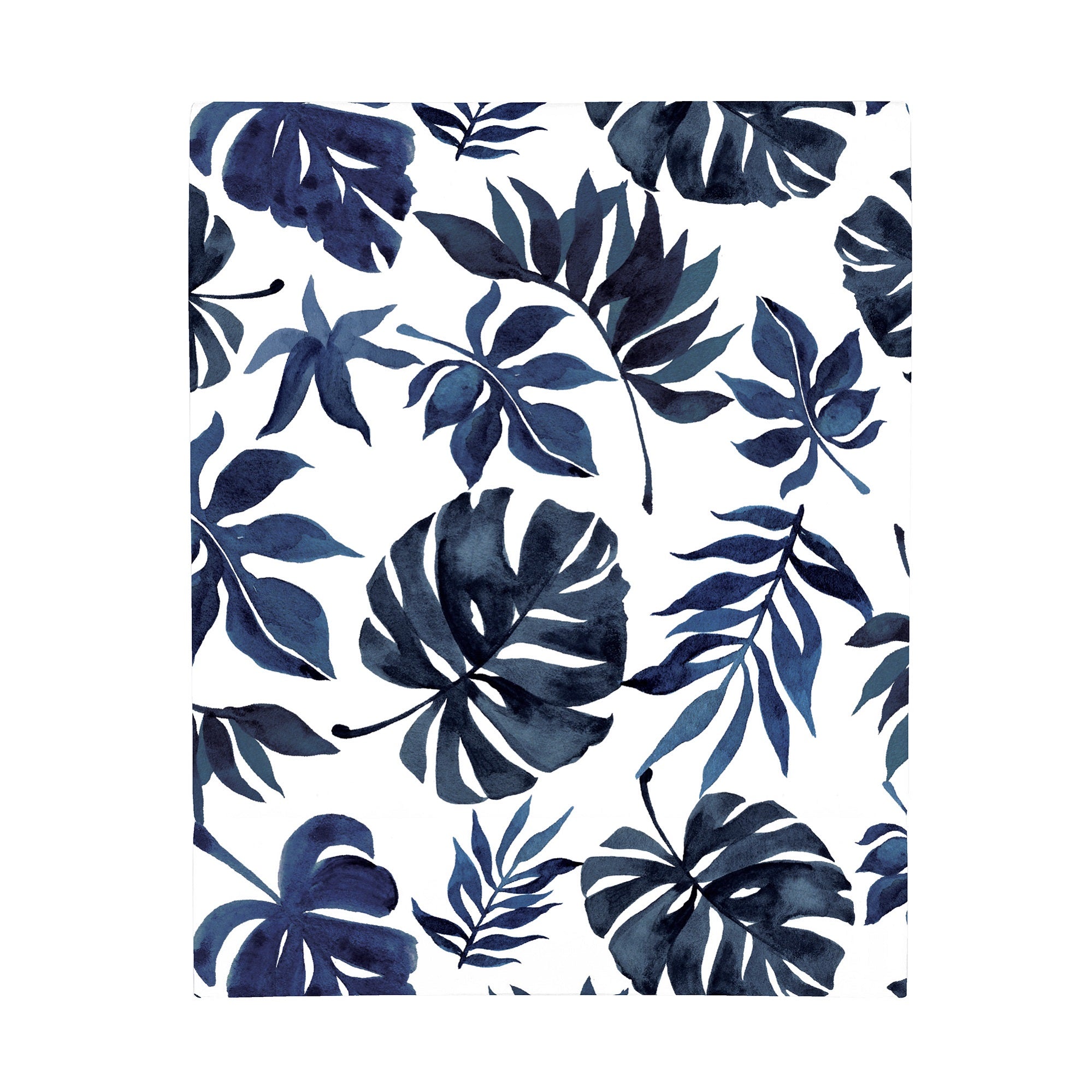 NoJo Super Soft Blue and White Palm Leaf Nursery Crib Fitted Sheet