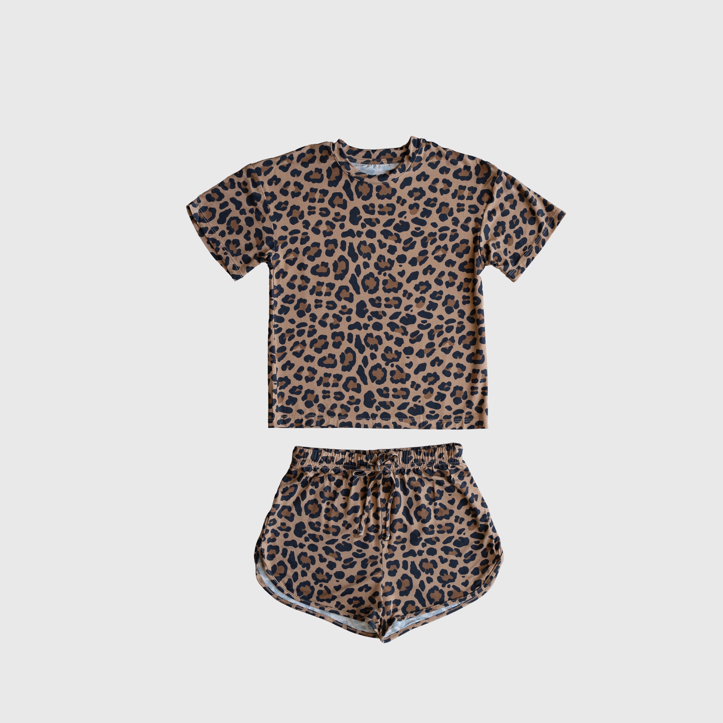 Girl's Bamboo Short Set | Leopard
