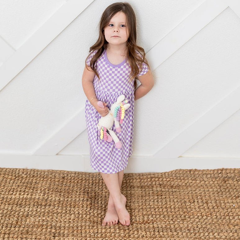 Lilac Checks Dress