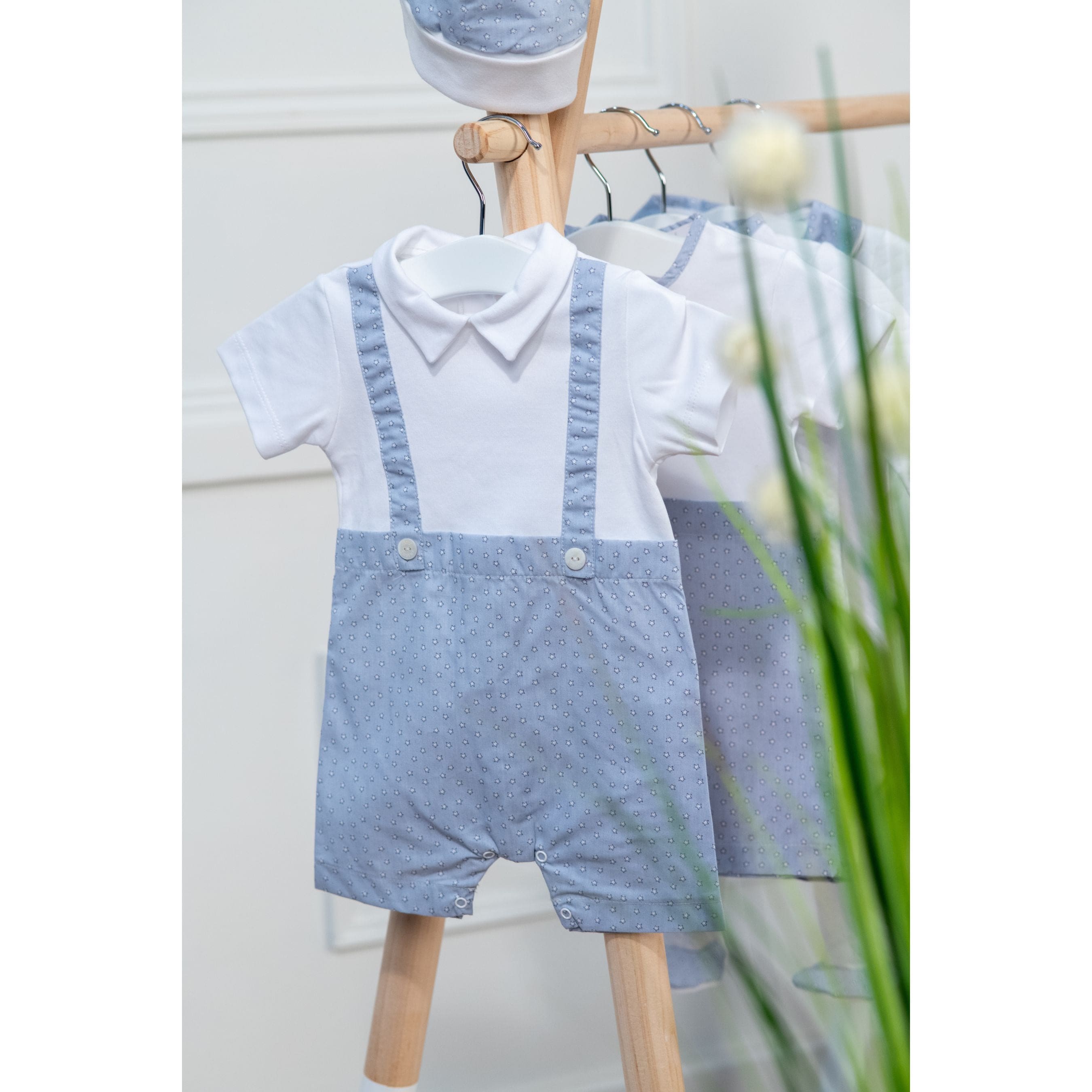 LITTLE STARS | Baby Boys Blue Cotton Shortie