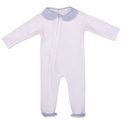 LITTLE STARS | Boys White Quilted Cotton Zipper All-in-One