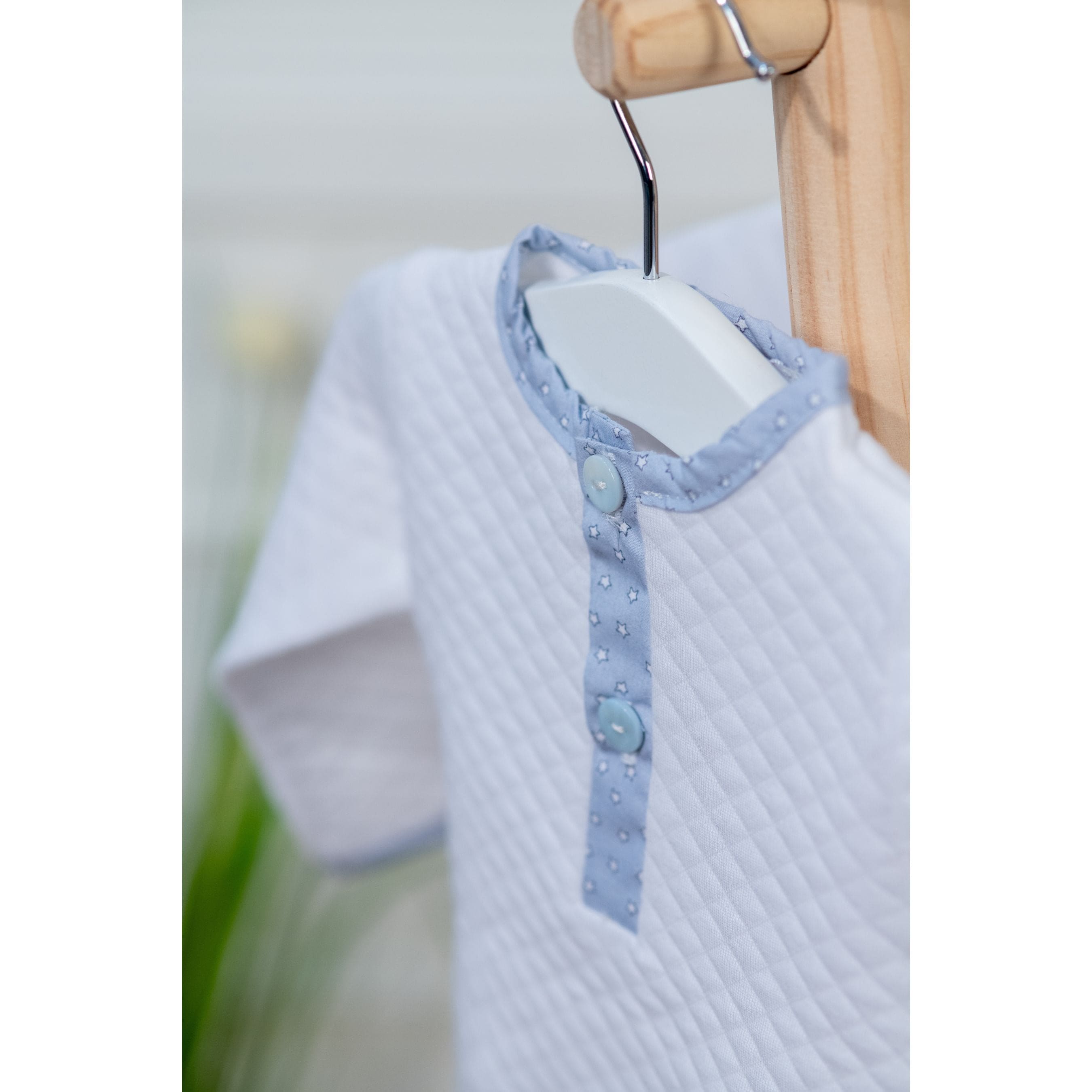 LITTLE STARS | Boys White Quilted Cotton Pants Set