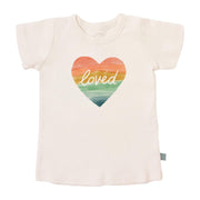 graphic tee | loved rainbow heart