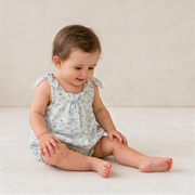 Organic Tie Shoulder Bubble Romper - Ivy Floral