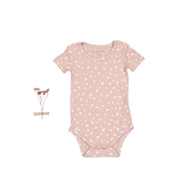 The Printed Short Sleeve Onesie - Mauve Petal