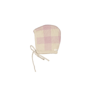 The Gingham Knit Bonnet - Mauve