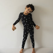 Bamboo Two Piece Pajamas | Midnight Lightning Bolt