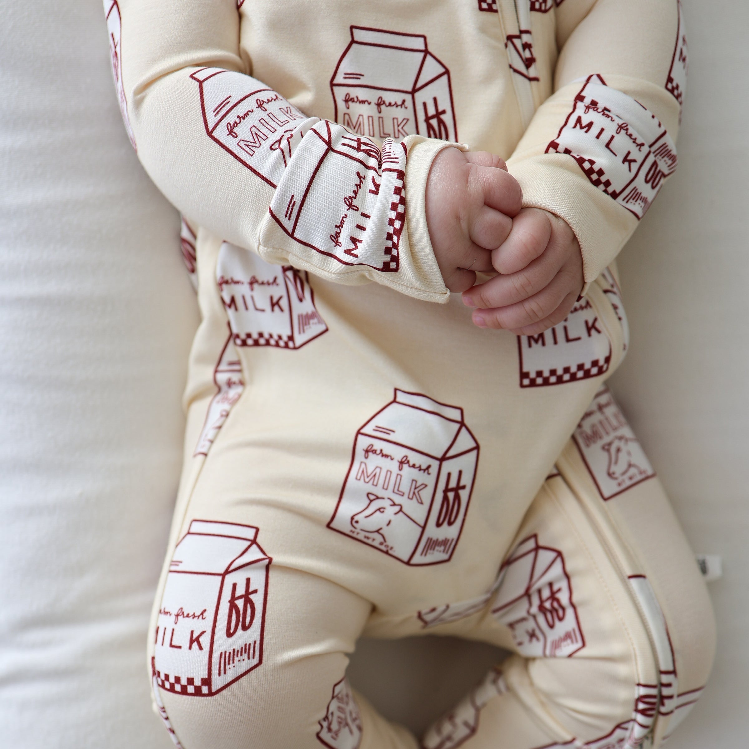 Bamboo Zip Pajamas | Milk