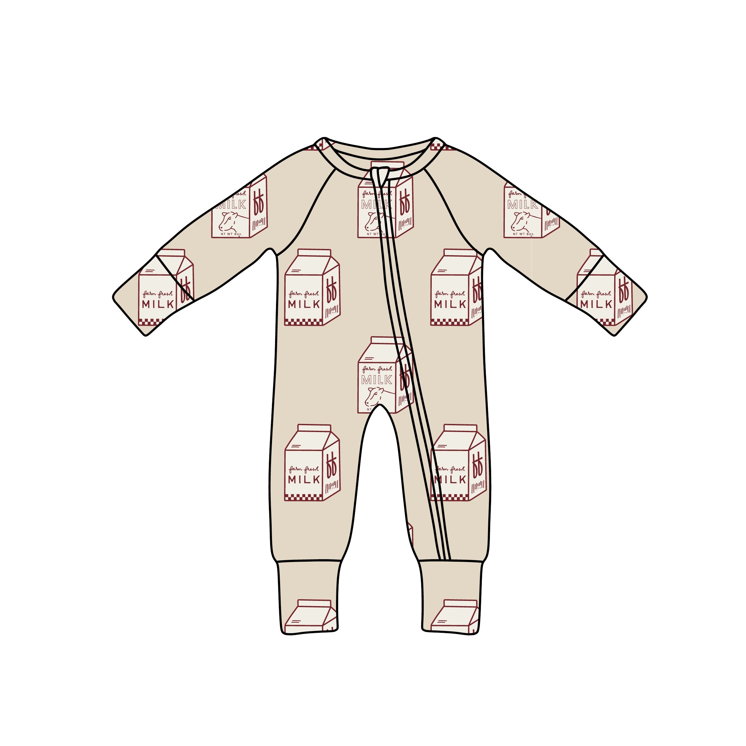Bamboo Zip Pajamas | Milk