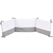 MON BEAU TROUSSEAU | Boys White & Grey Cotton Bed Bumper