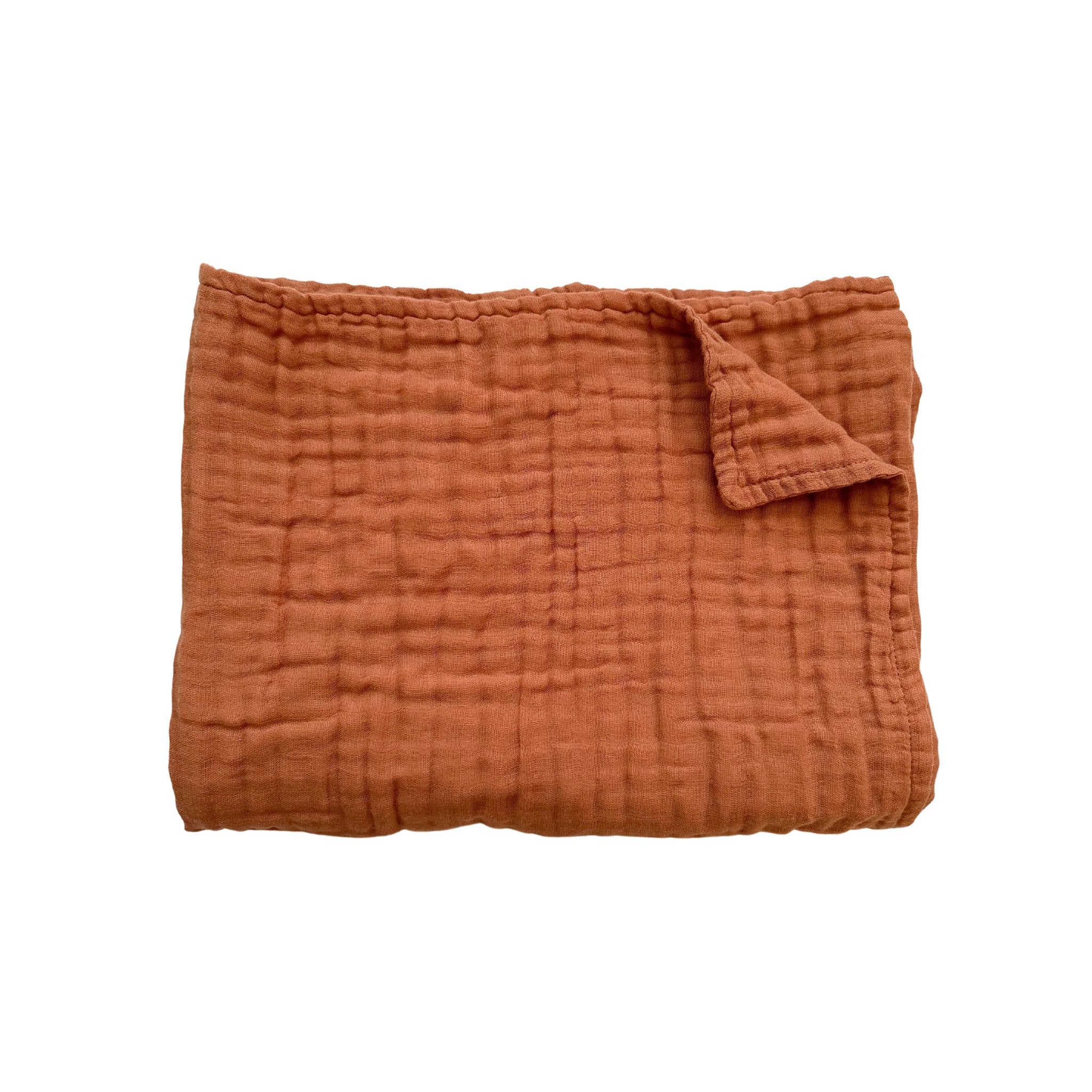 Copper Organic Cotton Muslin Baby Blanket