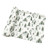 Green Forest Muslin Swaddle Blanket