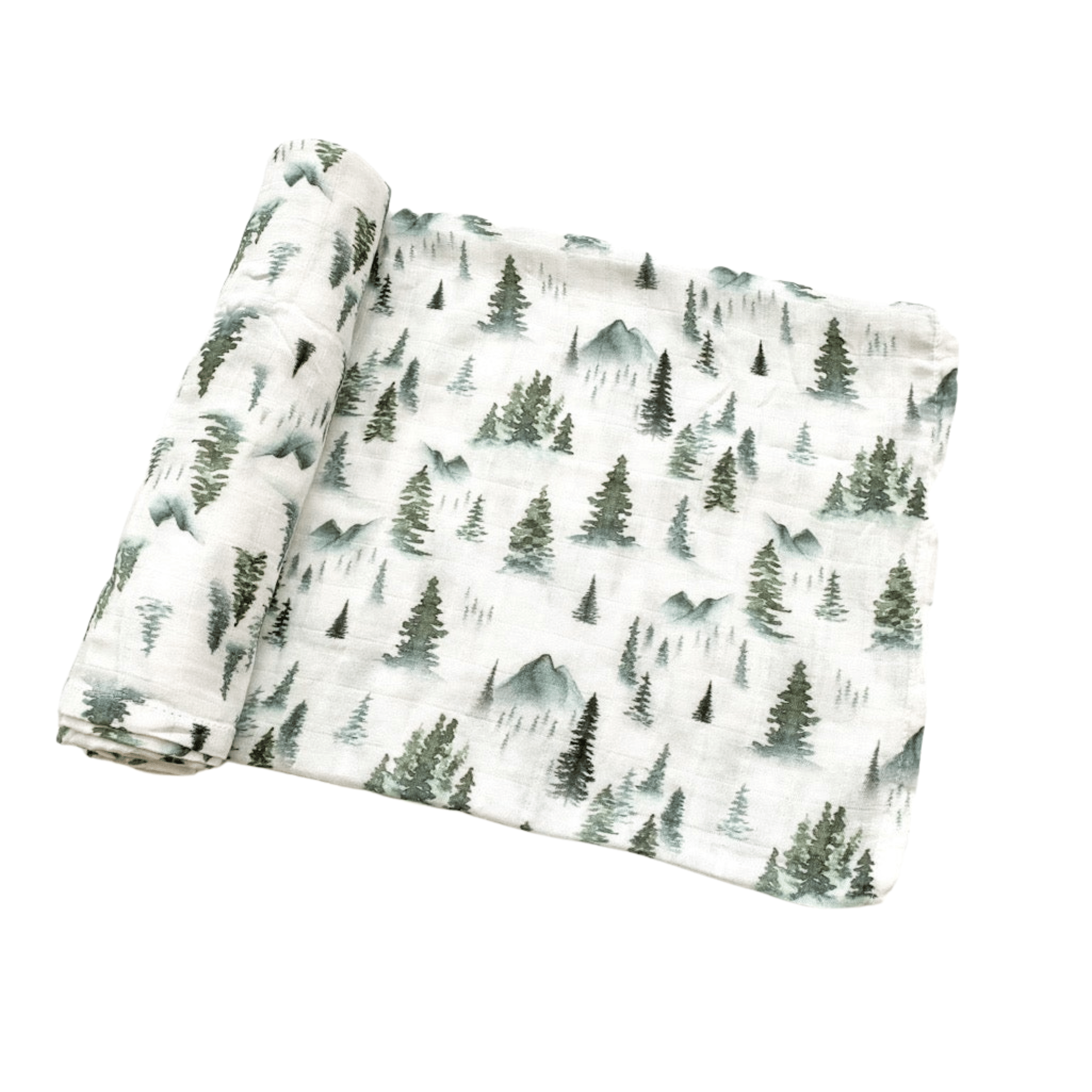 Green Forest Muslin Swaddle Blanket
