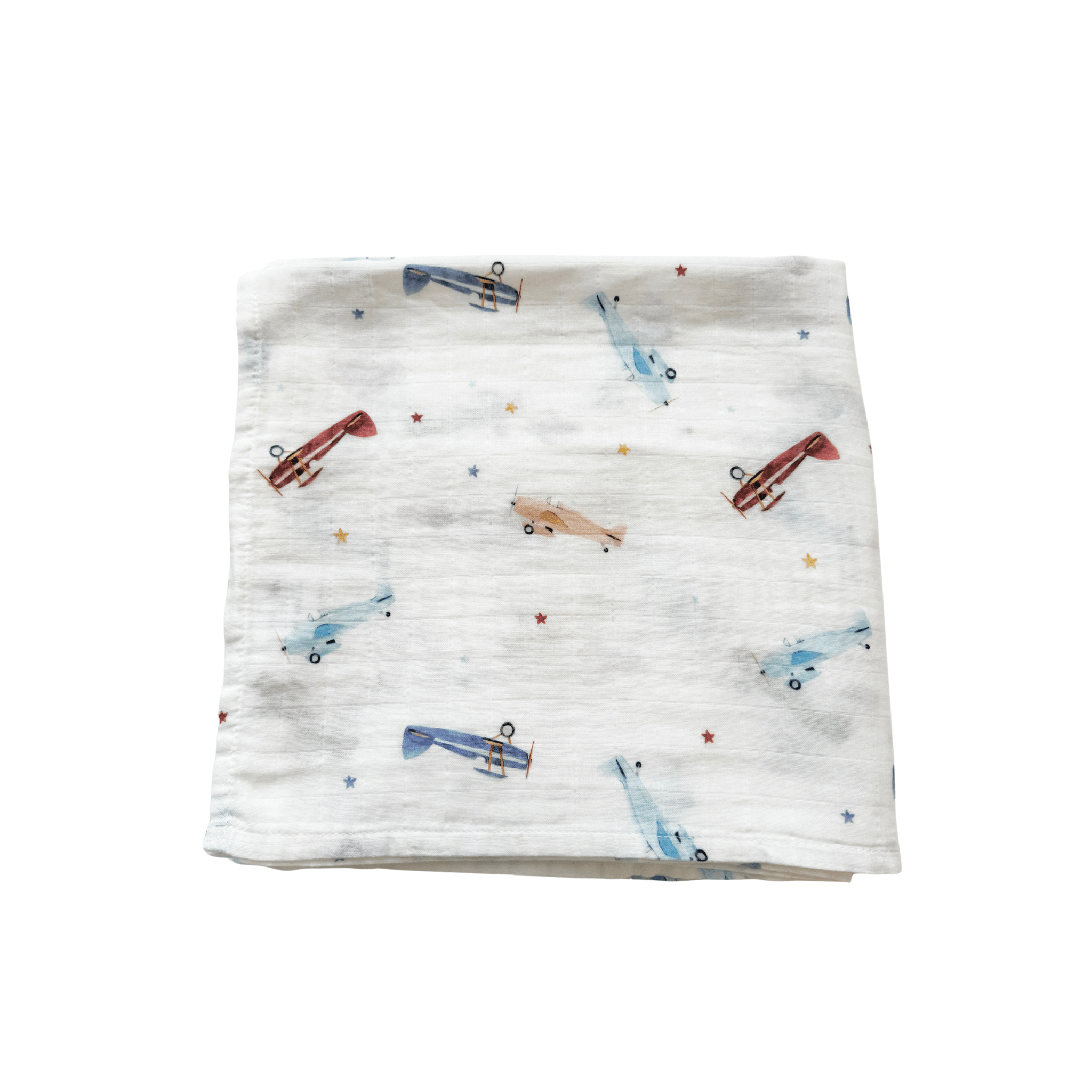 Vintage Airplane Muslin Swaddle Blanket