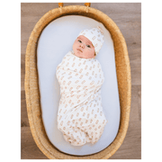 Neutral Rectangle Bamboo Baby Swaddle Blanket – Soft Stretch Newborn Swaddle
