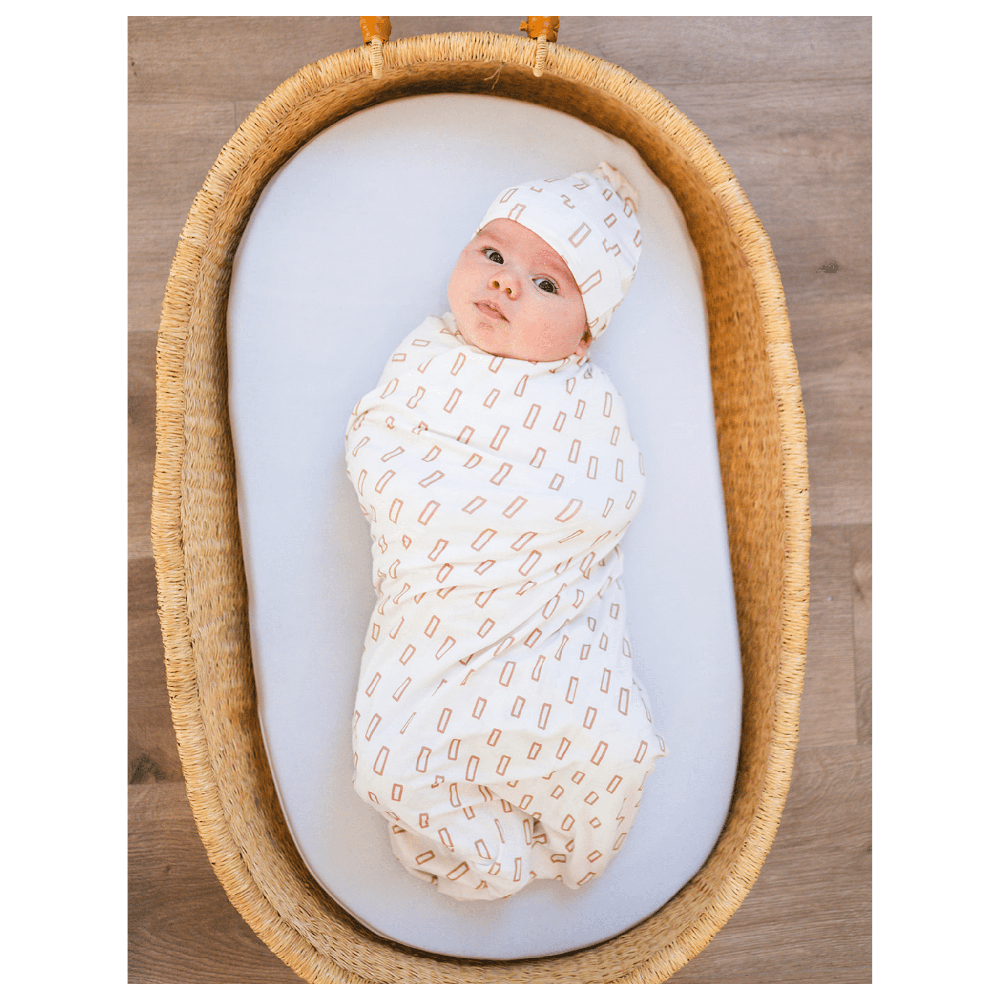 Neutral Rectangle Bamboo Baby Swaddle Blanket – Soft Stretch Newborn Swaddle
