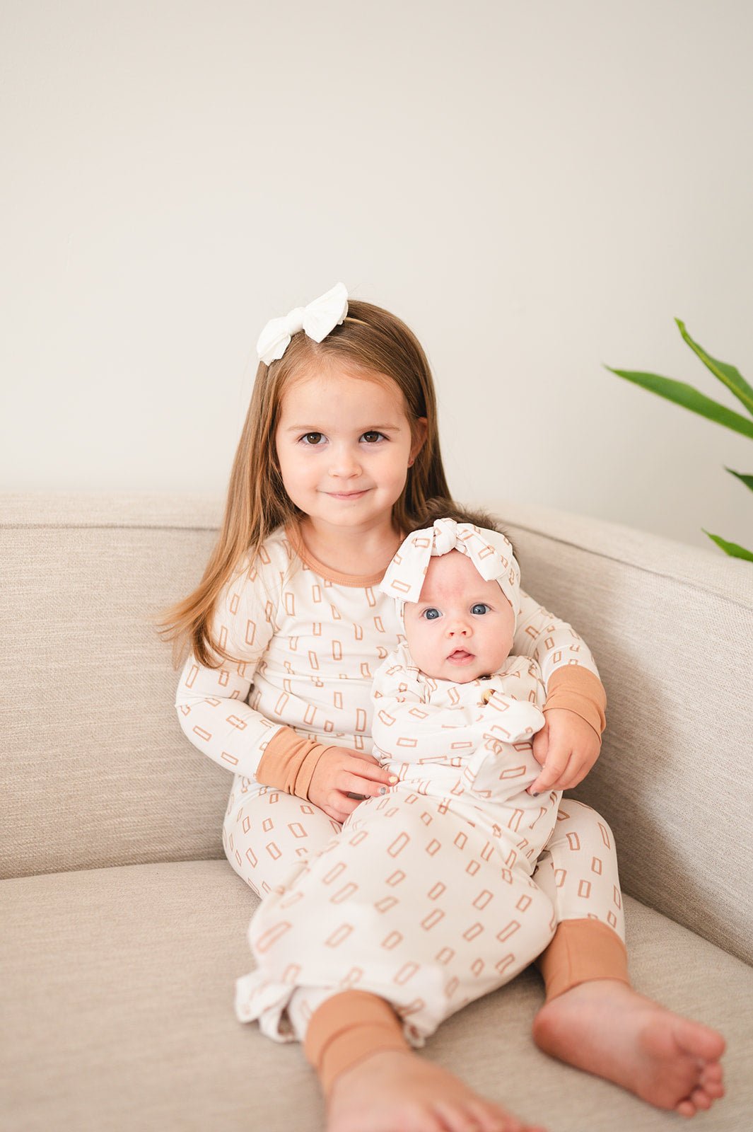 Neutral Rectangle Bamboo Baby Knotted Headband