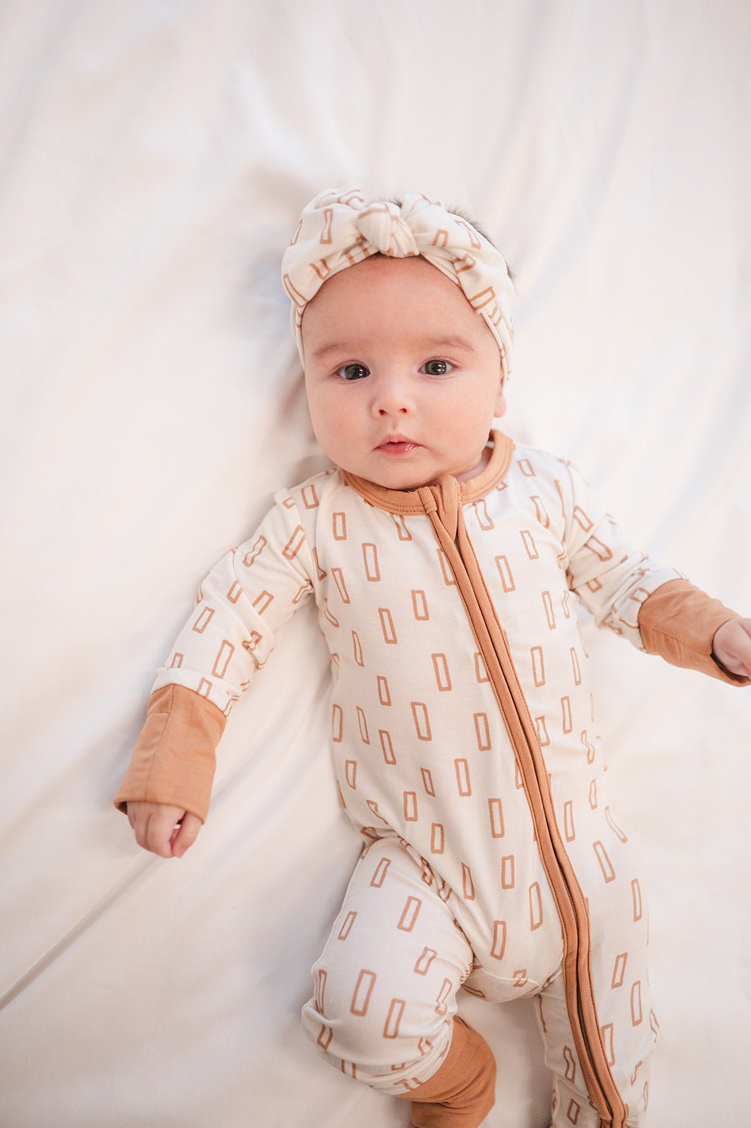 Neutral Rectangle Bamboo Baby Knotted Headband