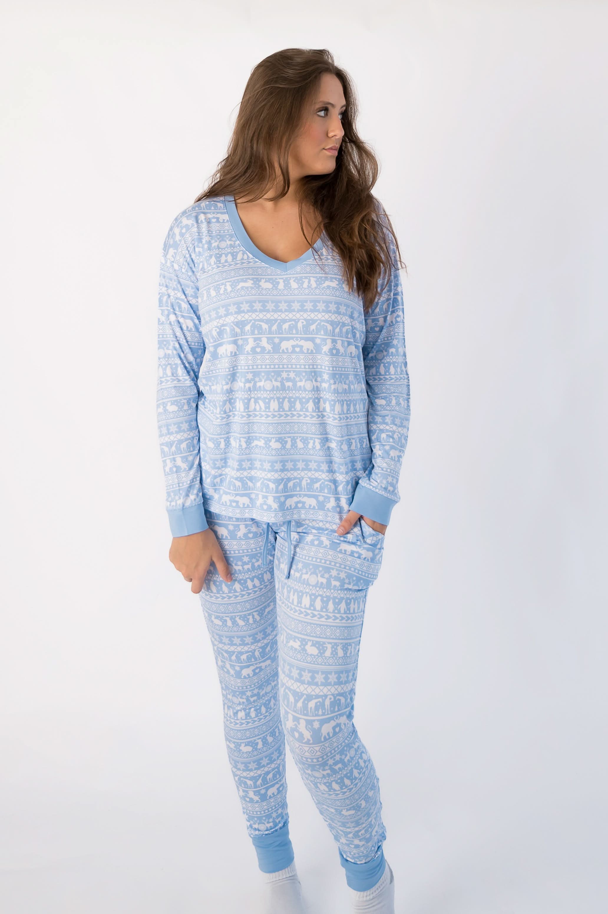 Arctic Fair Isle | Long Sleeve Adult V Neck