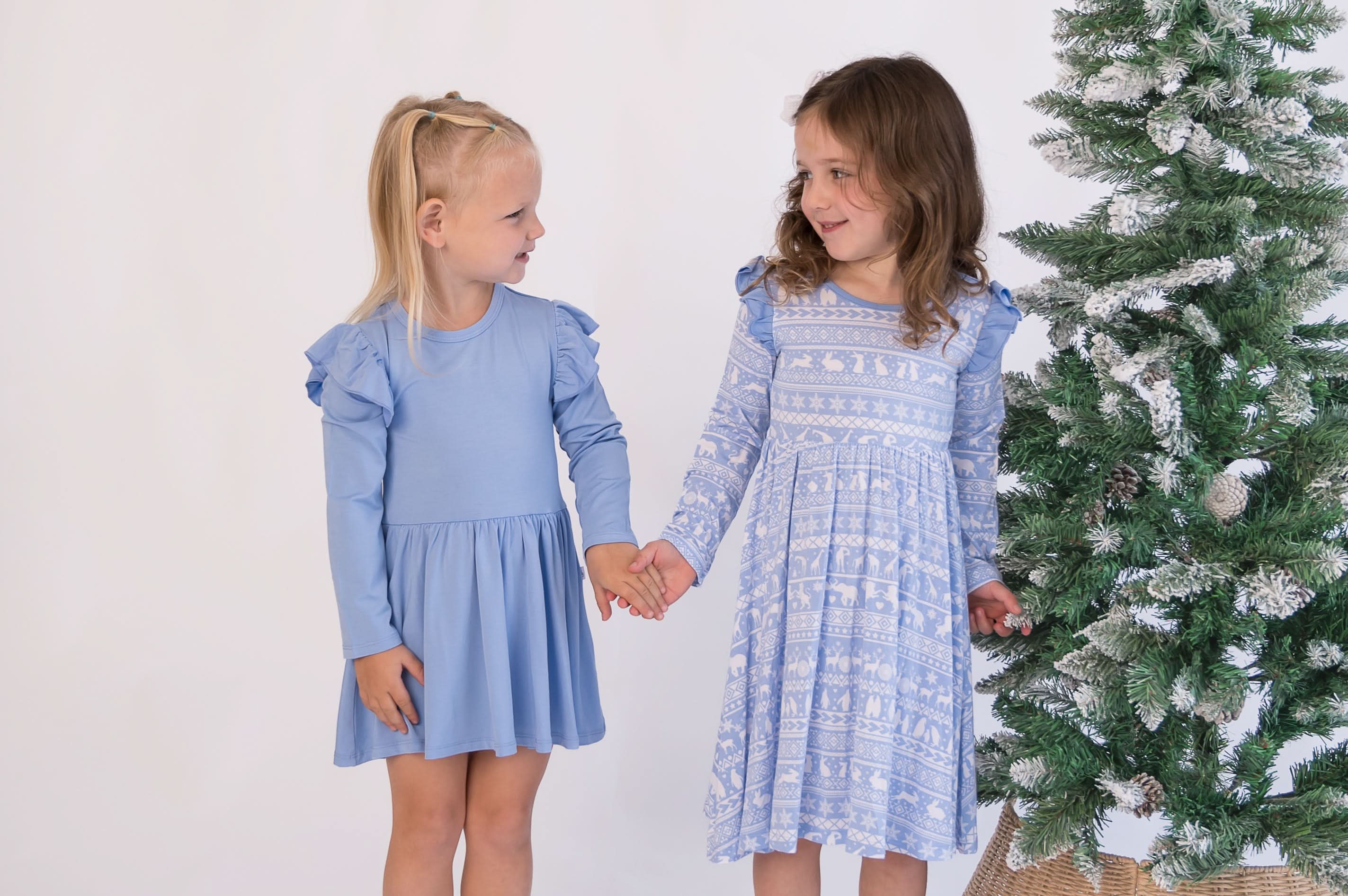 Arctic | Long Sleeve Flutter Bodysuit Dress
