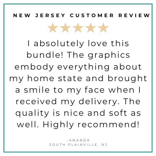 New Jersey Newborn Gift Set: Muslin Swaddle & Bib | Organic Cotton