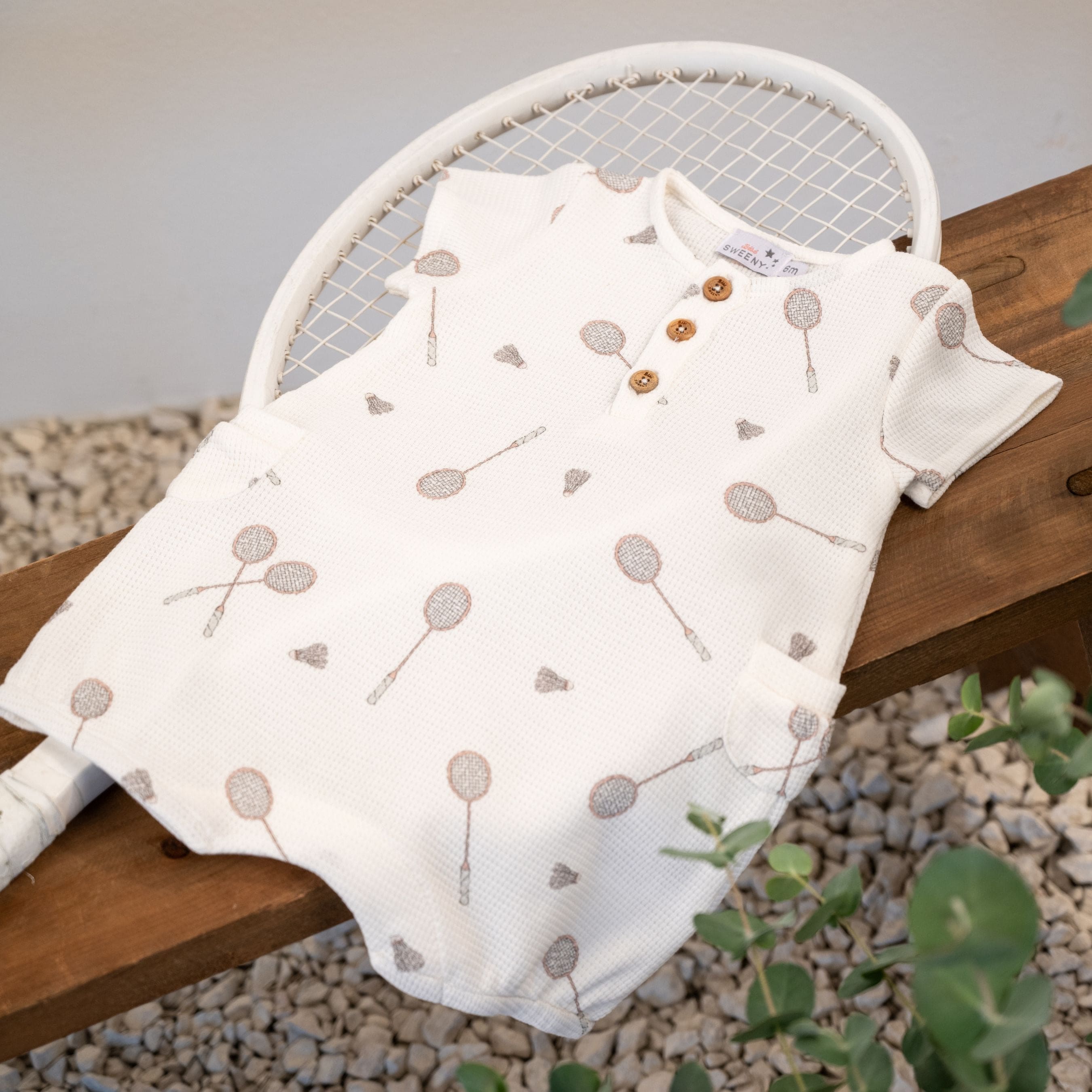 NOA | Boys Badminton Print Waffle Cotton Shortie