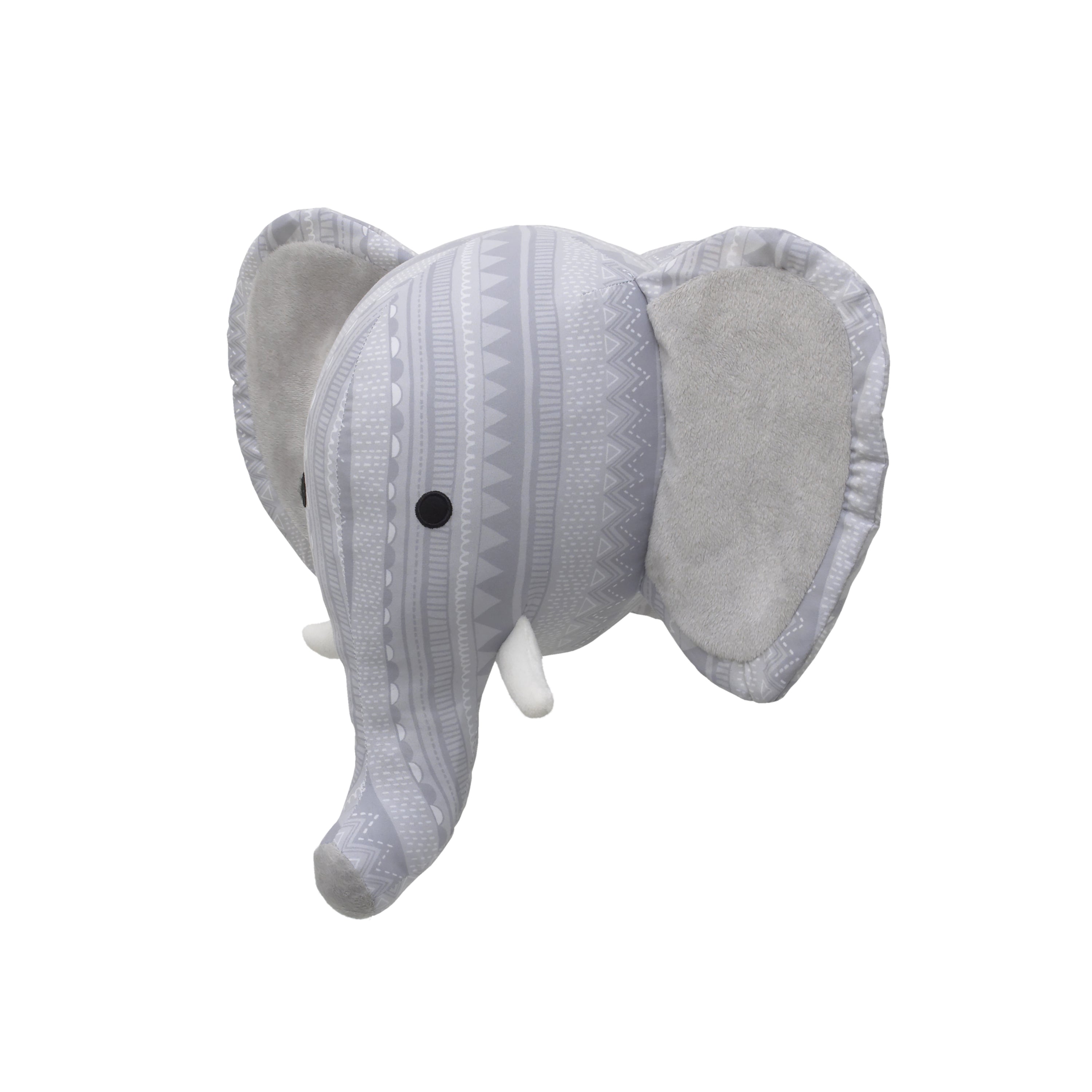 NoJo Elephant Head Printed Wall Decor - Grey/White